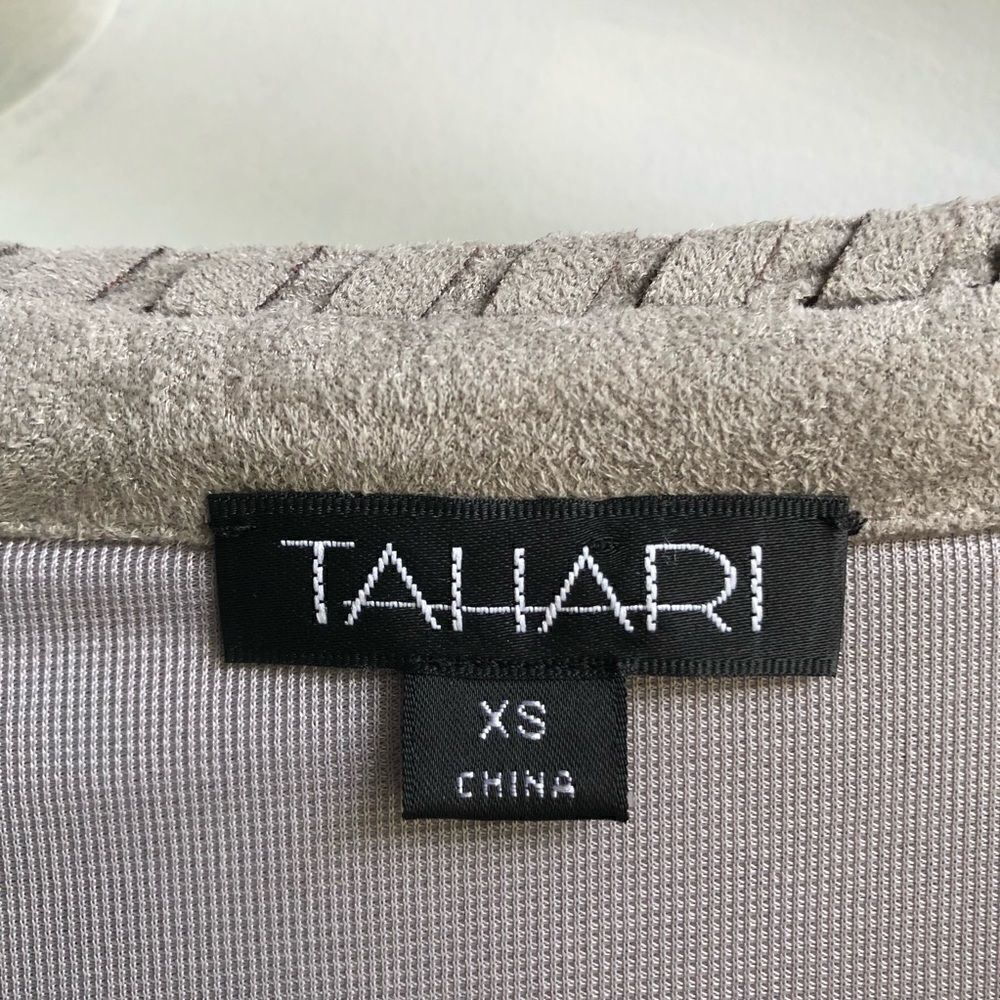 TAHARI FAUX SUEDE FRINGE JACKET - Picture 4 of 7